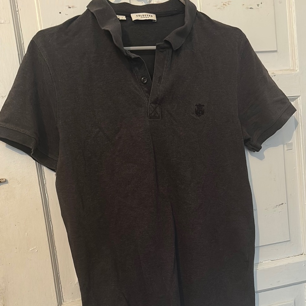 Selected  Black Polo Shirt for Men
